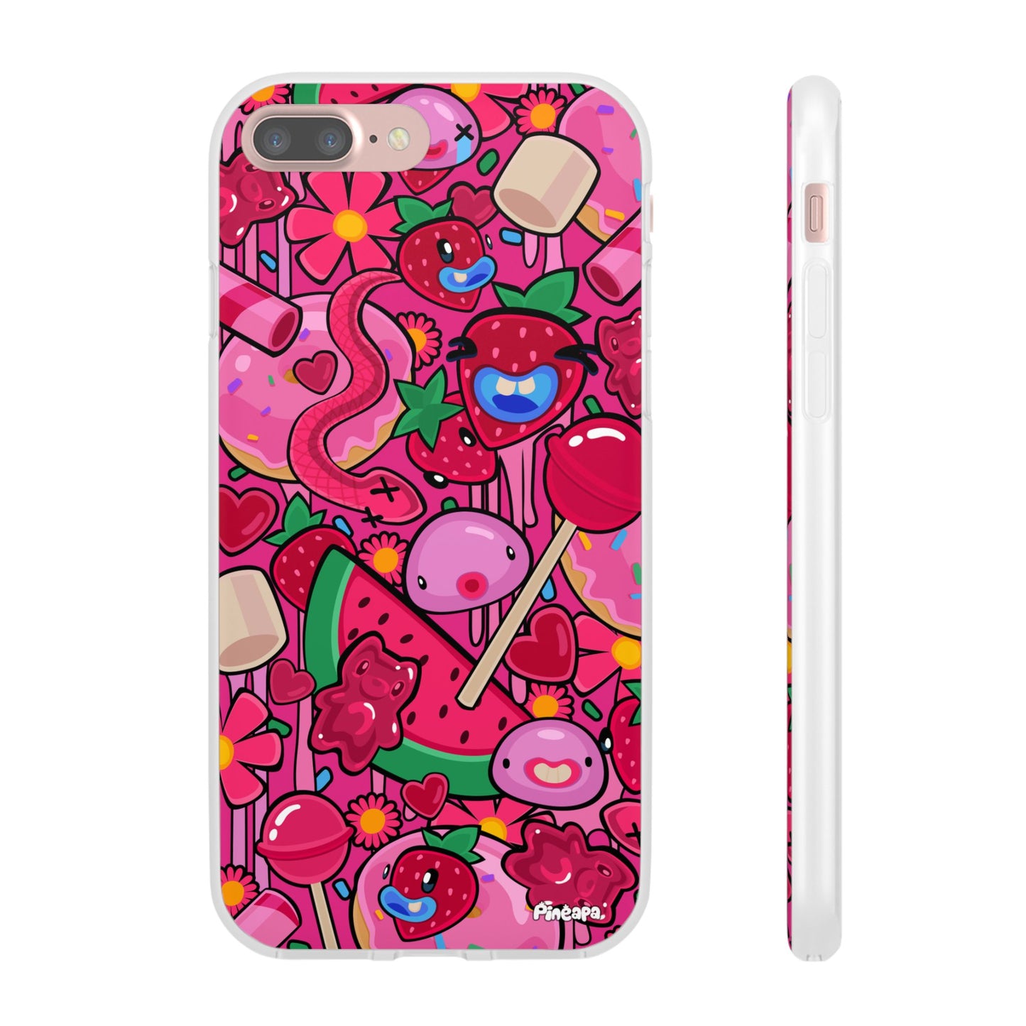 Pink Strawberry Flexi Phone Case