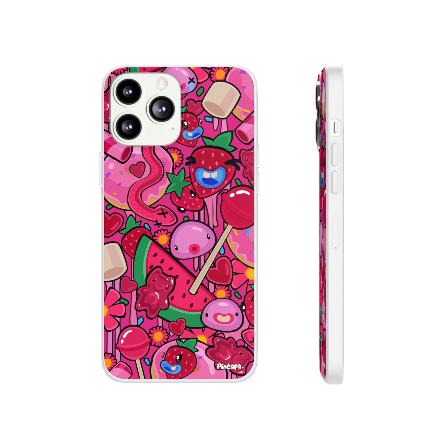 Pink Strawberry Flexi Phone Case