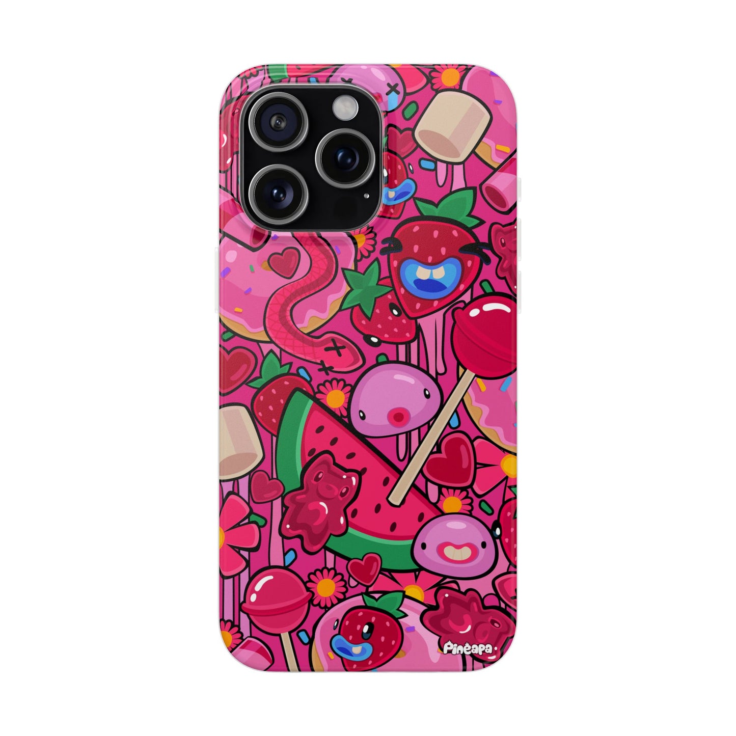 Pink Strawberry Flexi Phone Case
