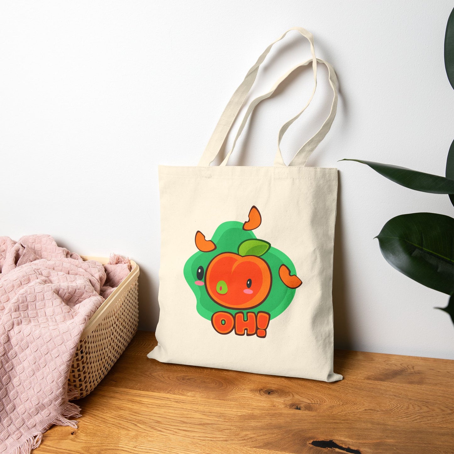Cute Peach Tote Bag