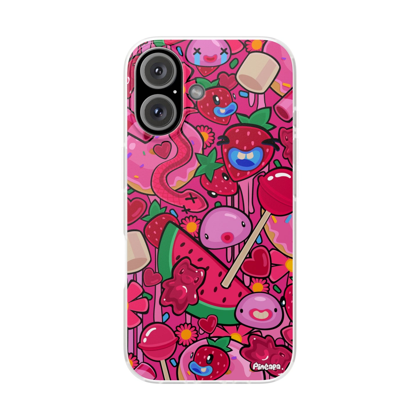 Pink Strawberry Flexi Phone Case