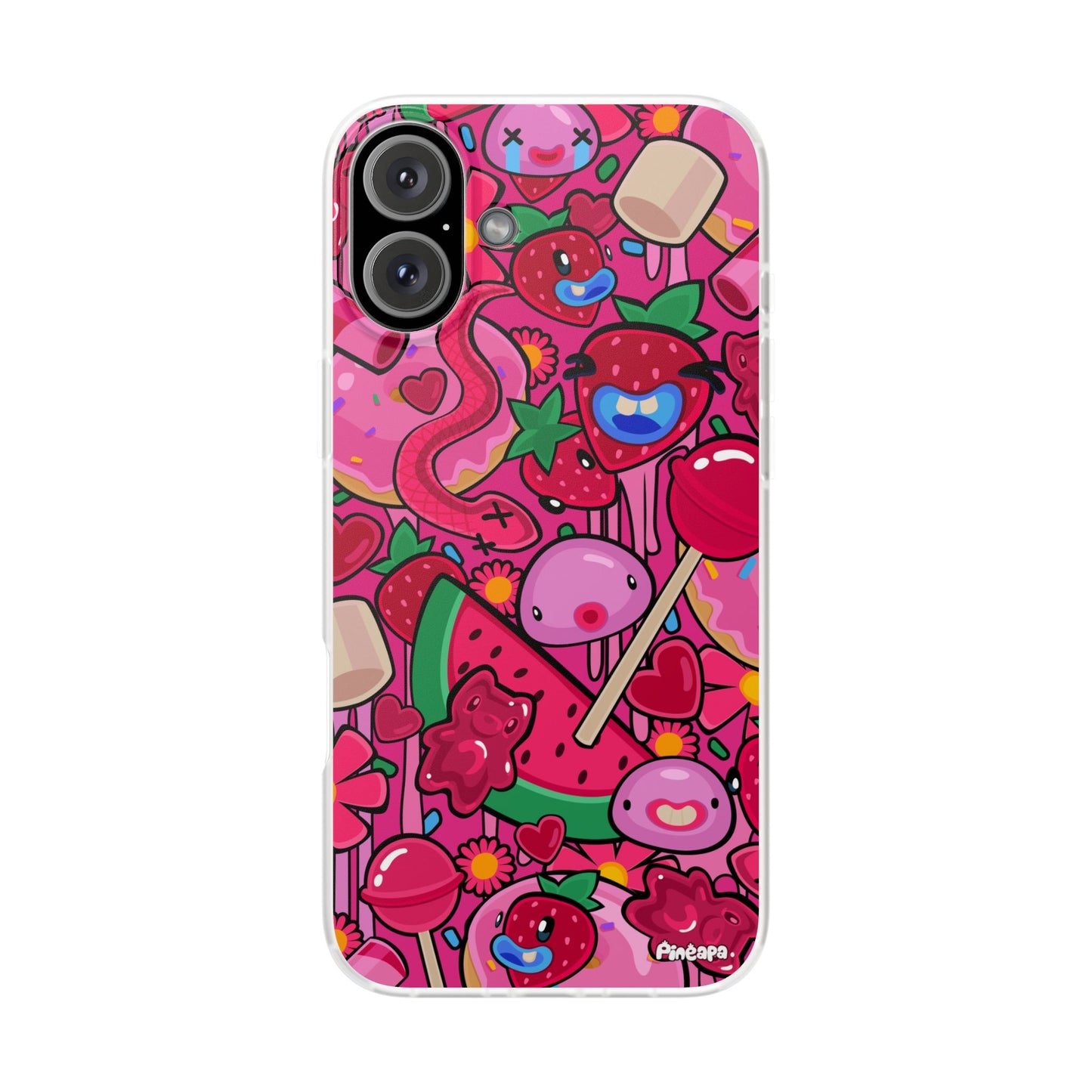 Pink Strawberry Flexi Phone Case