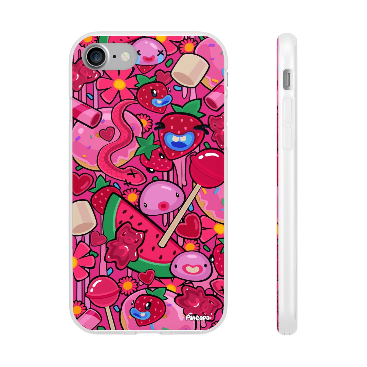 Pink Strawberry Flexi Phone Case