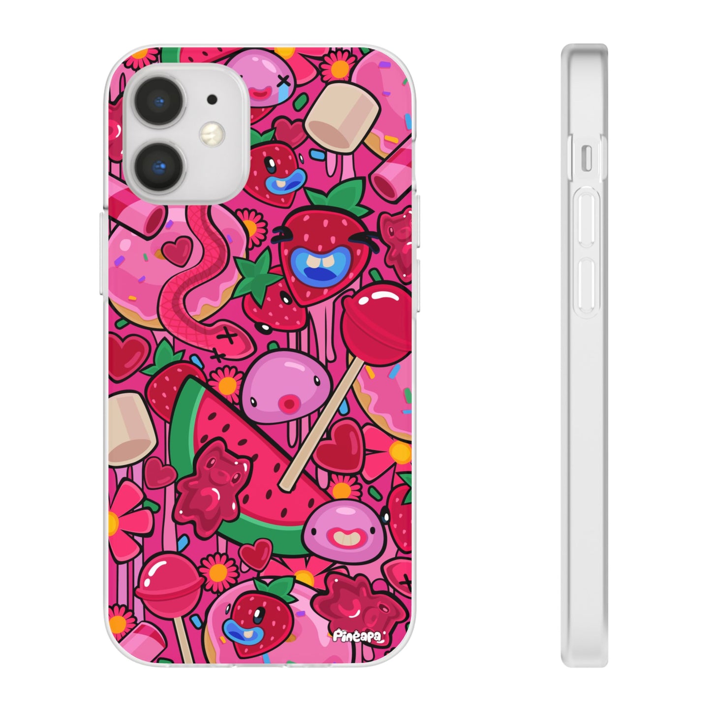 Pink Strawberry Flexi Phone Case