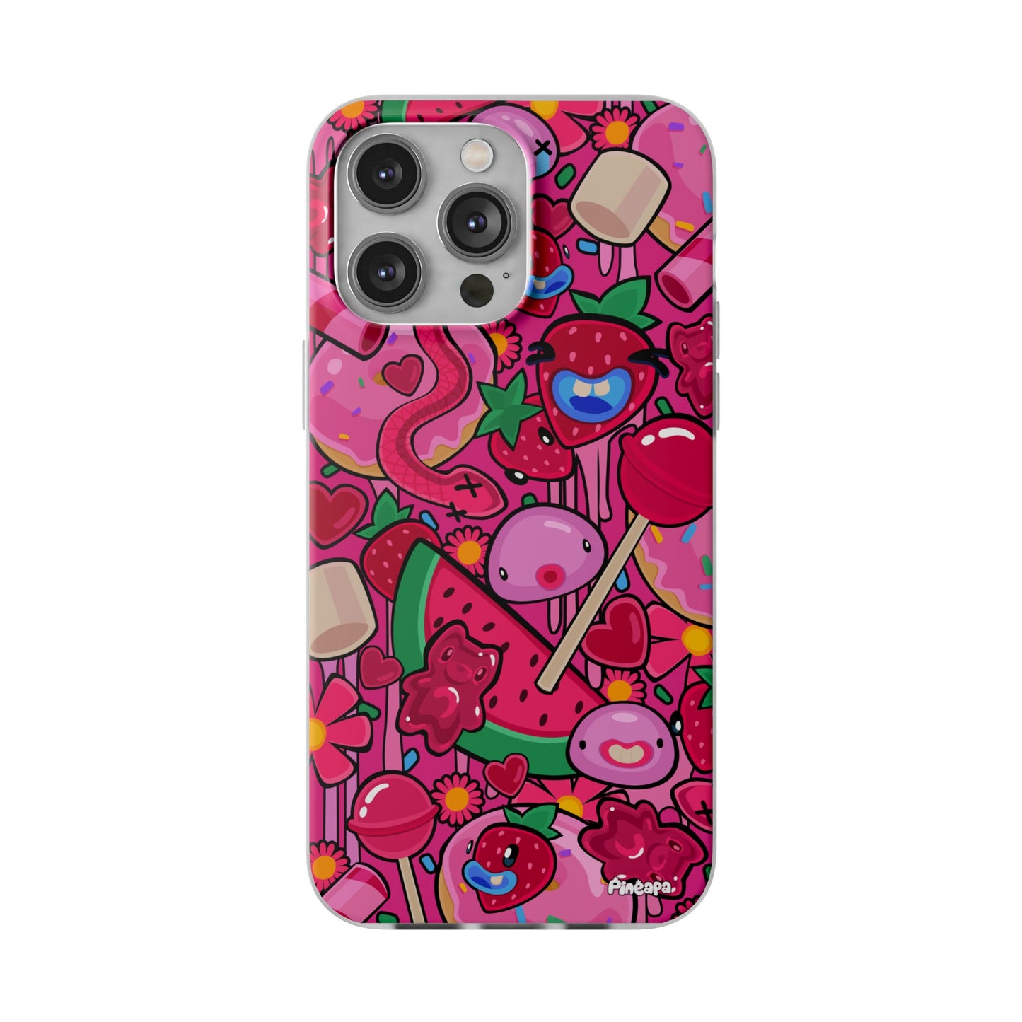 Pink Strawberry Flexi Phone Case