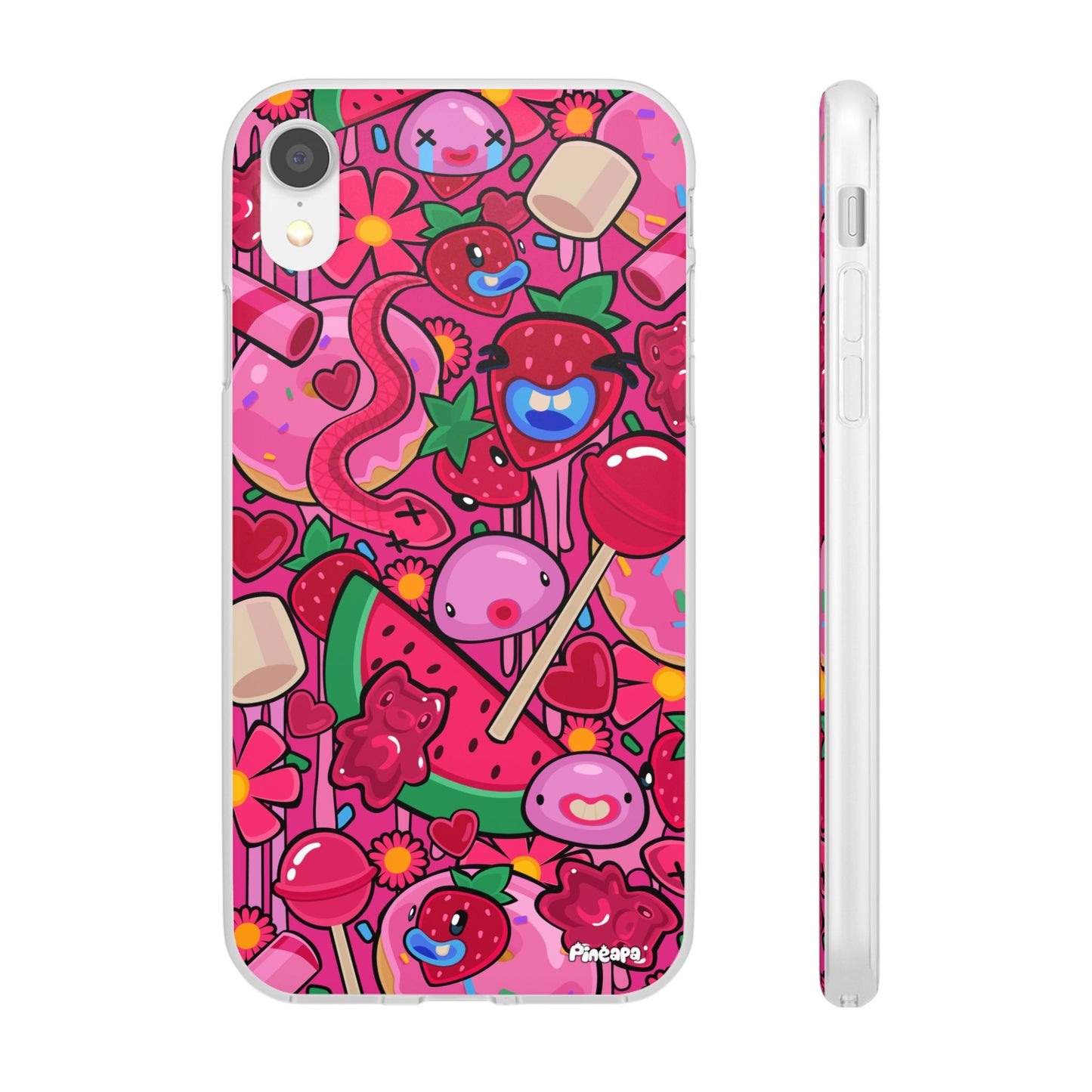 Pink Strawberry Flexi Phone Case
