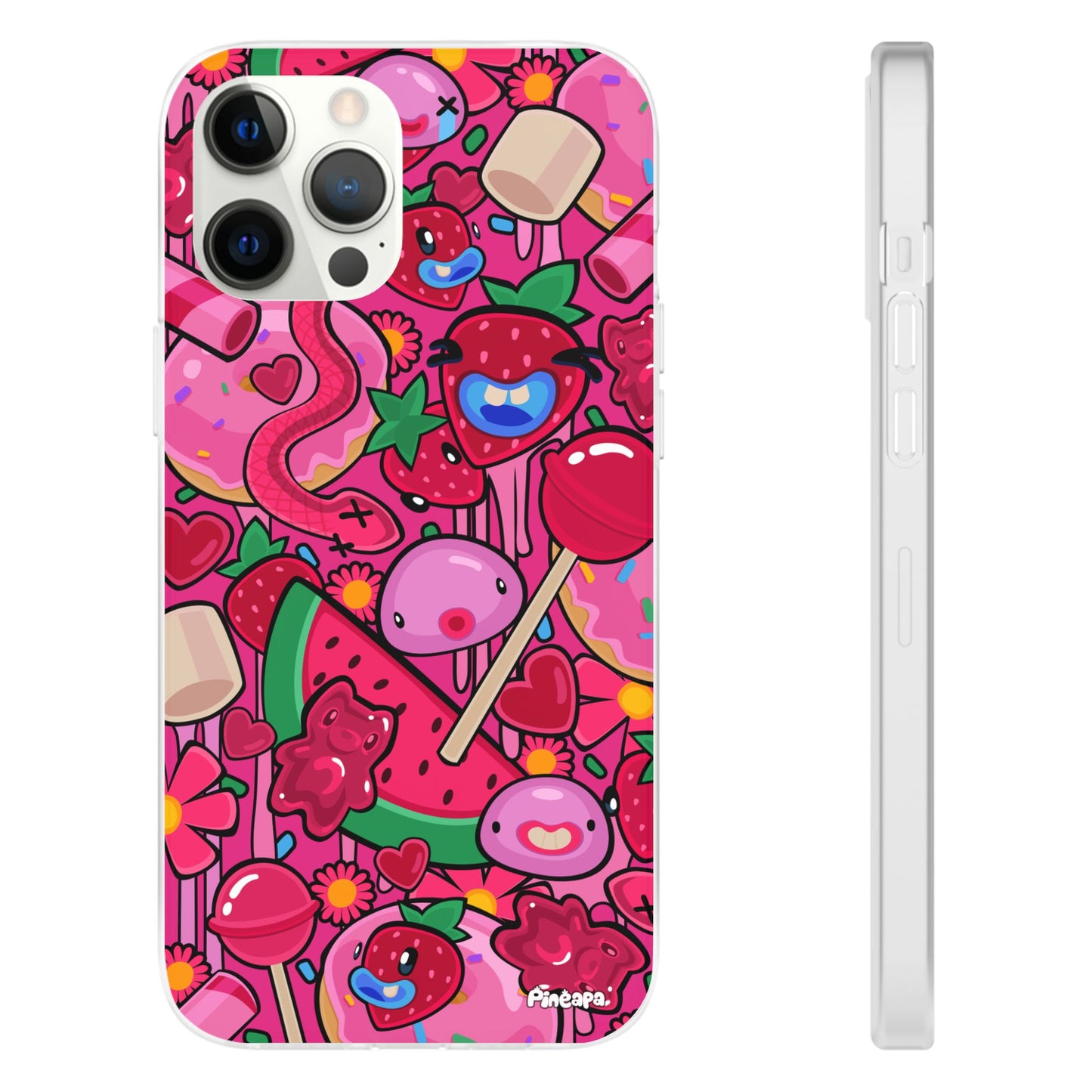 Pink Strawberry Flexi Phone Case