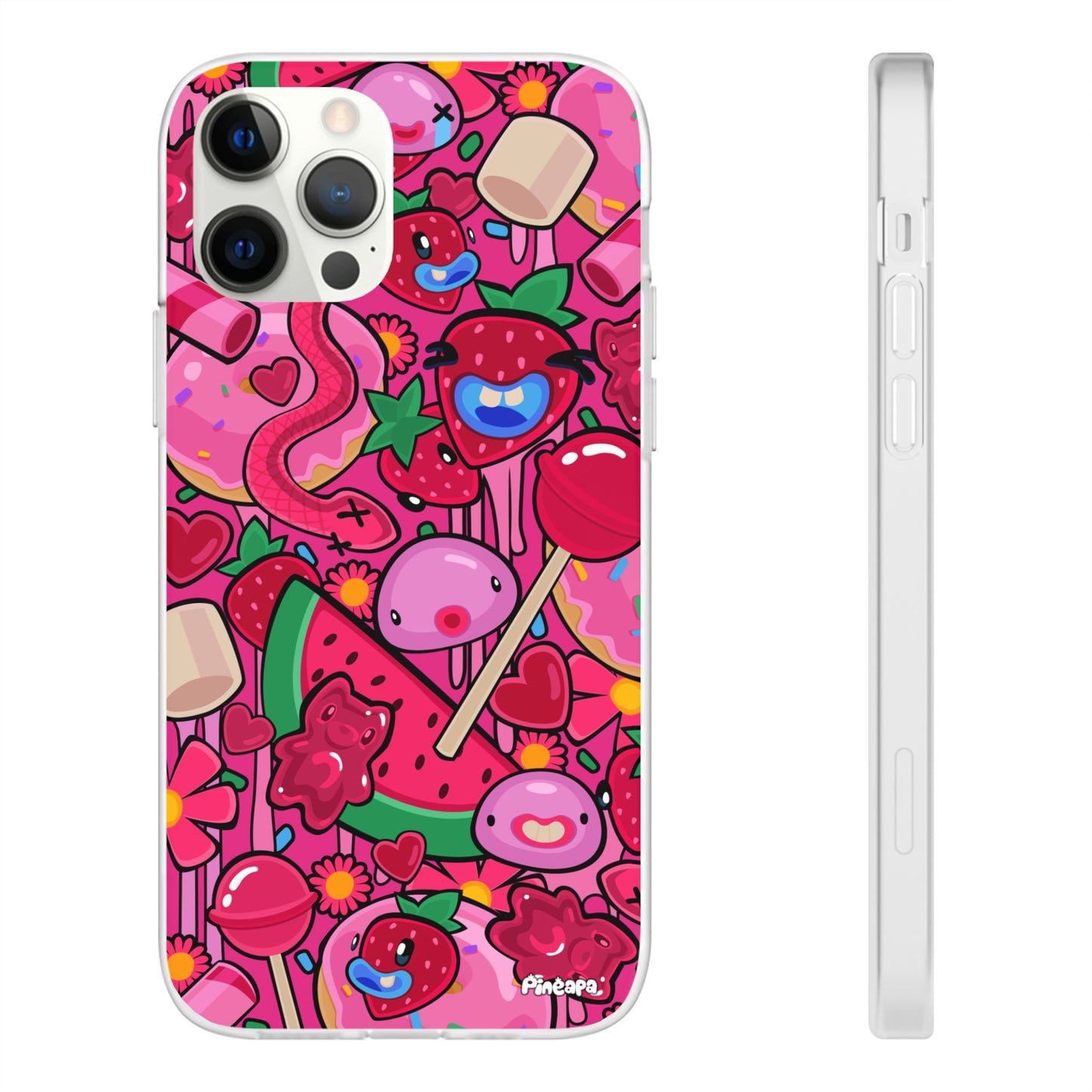 Pink Strawberry Flexi Phone Case