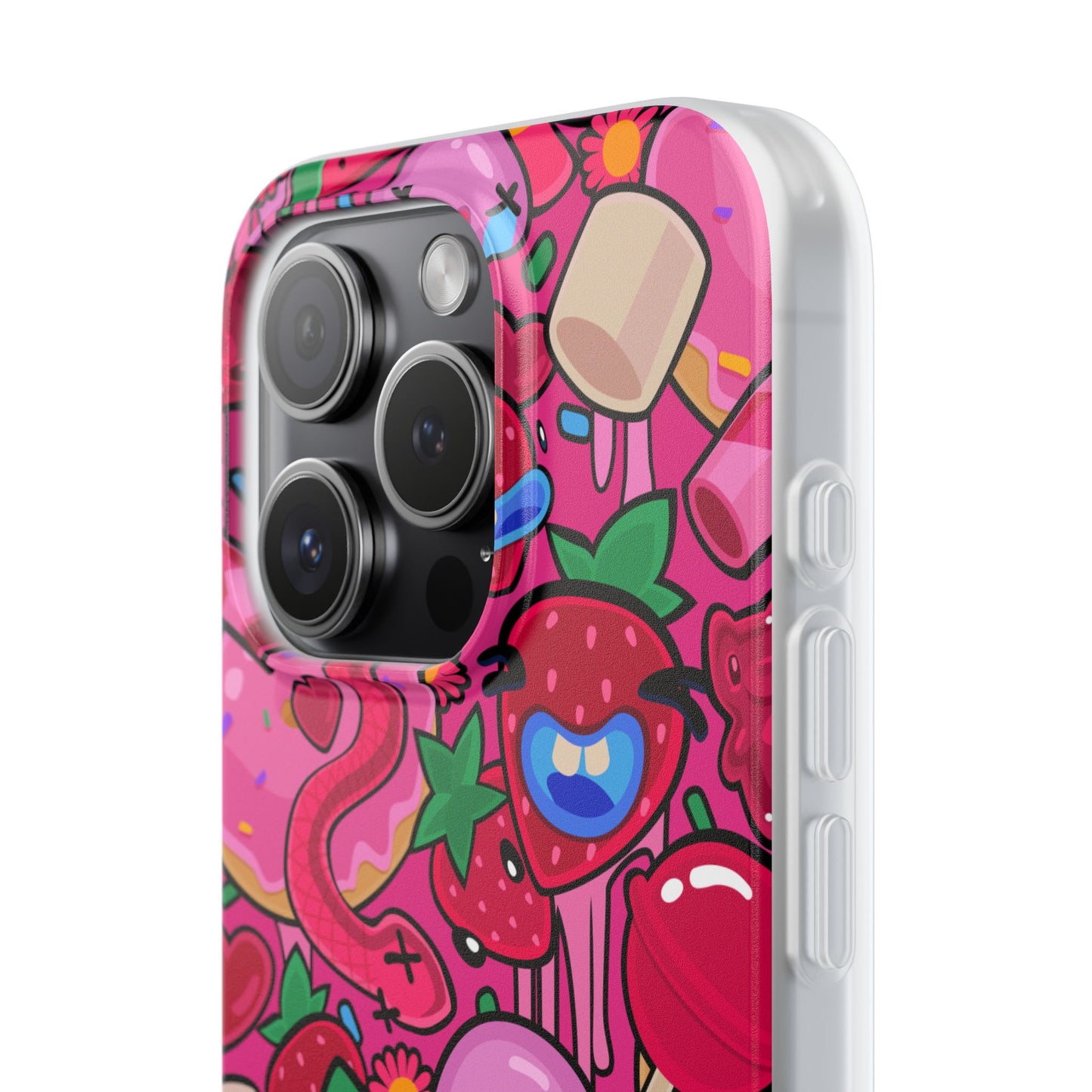 Pink Strawberry Flexi Phone Case