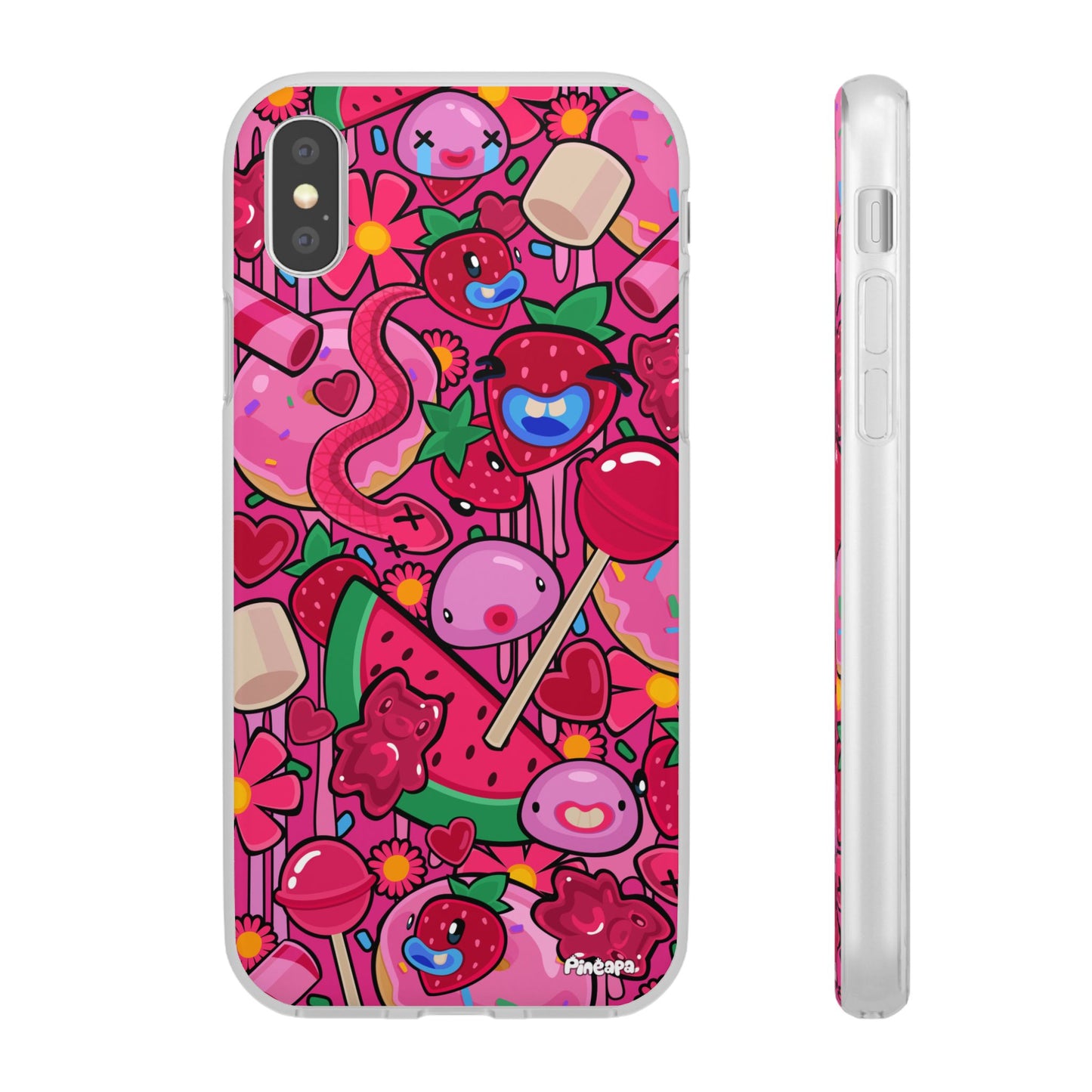 Pink Strawberry Flexi Phone Case