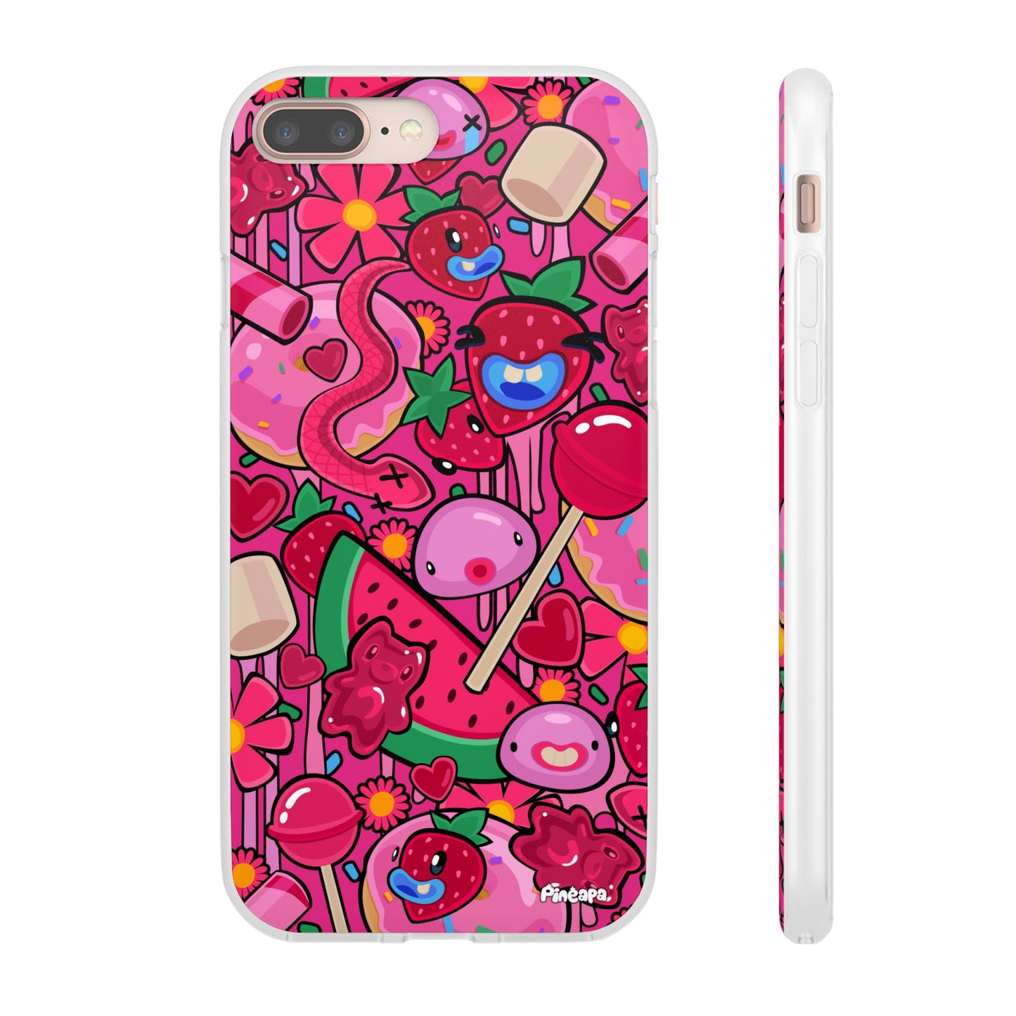 Pink Strawberry Flexi Phone Case