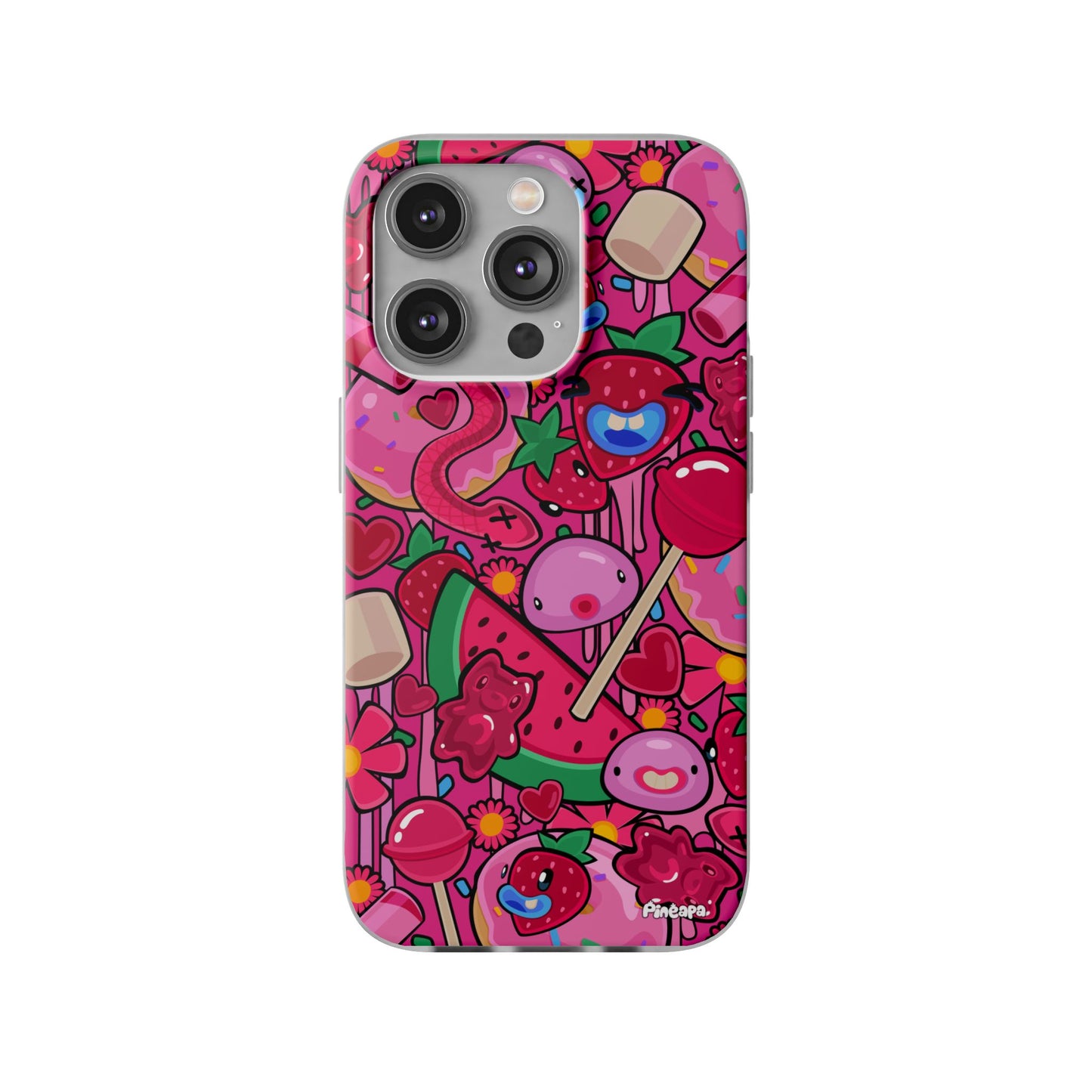 Pink Strawberry Flexi Phone Case