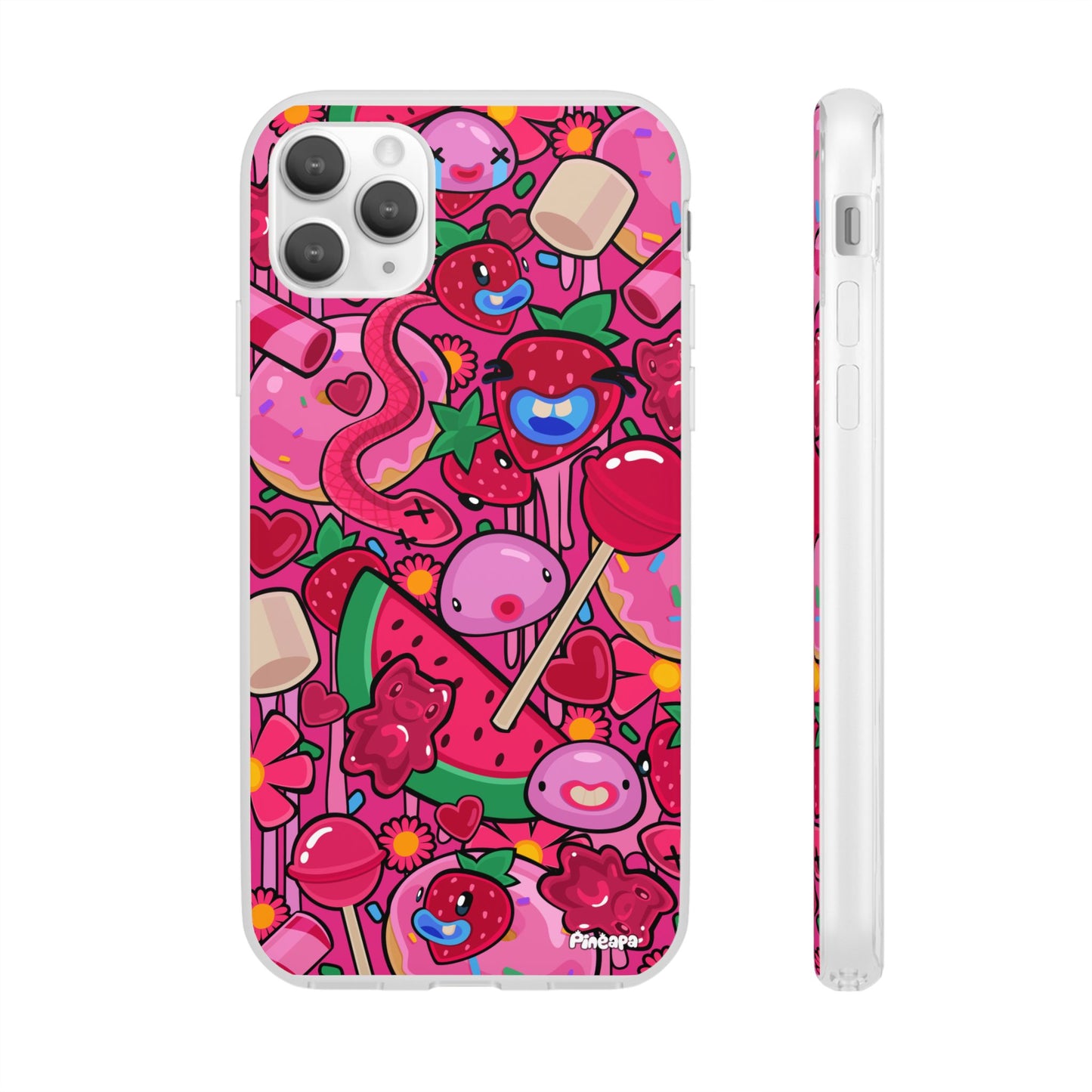 Pink Strawberry Flexi Phone Case