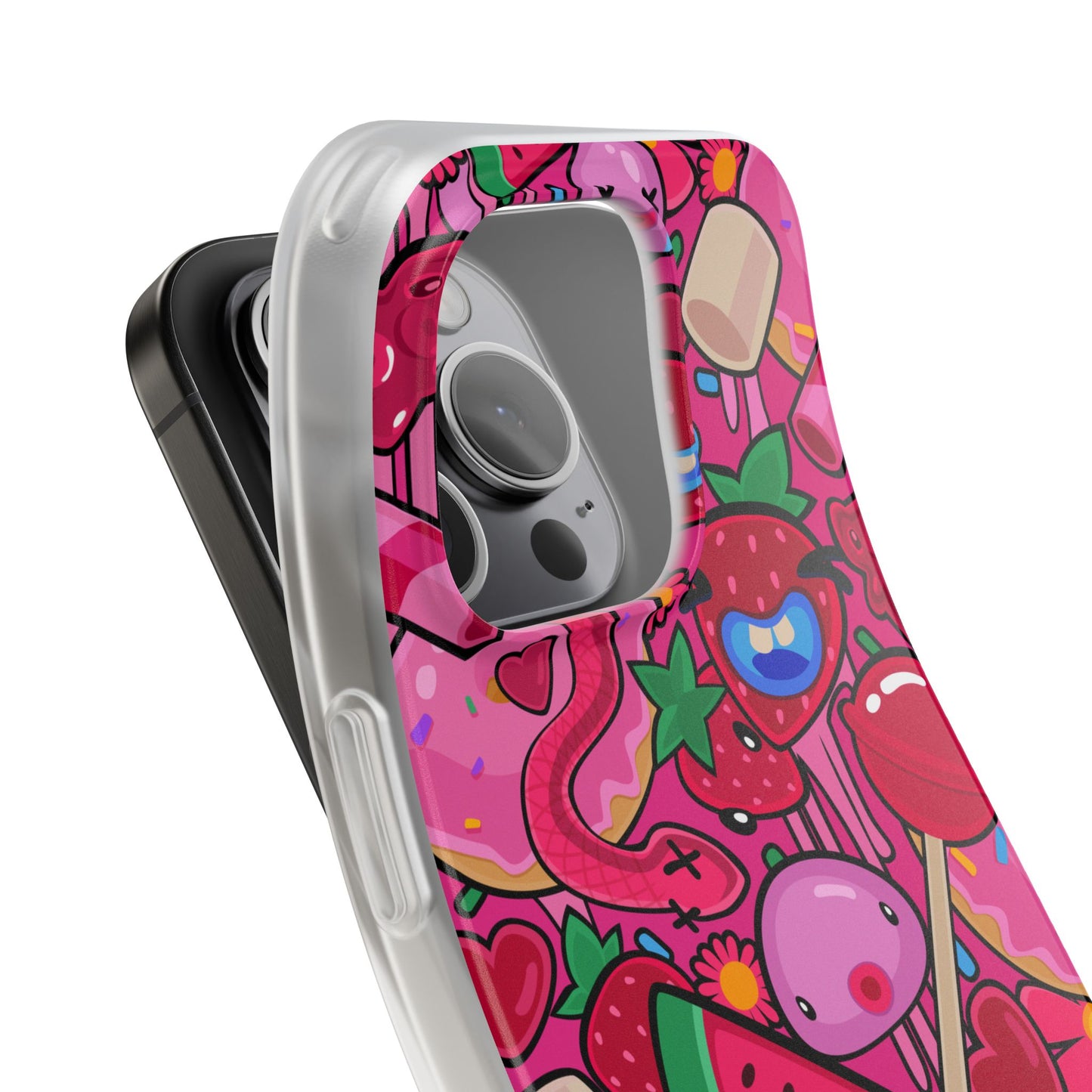 Pink Strawberry Flexi Phone Case