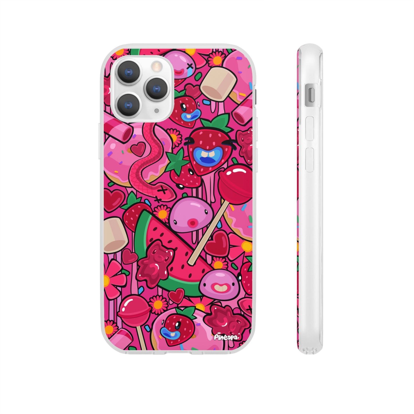 Pink Strawberry Flexi Phone Case