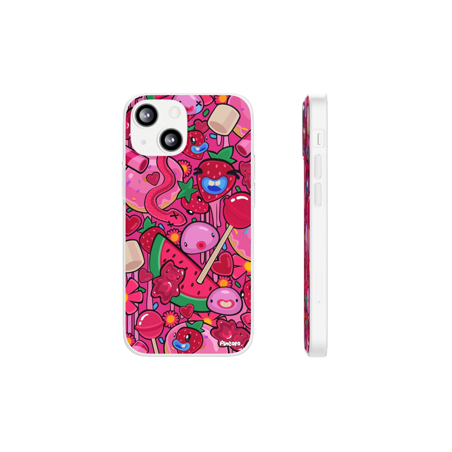 Pink Strawberry Flexi Phone Case