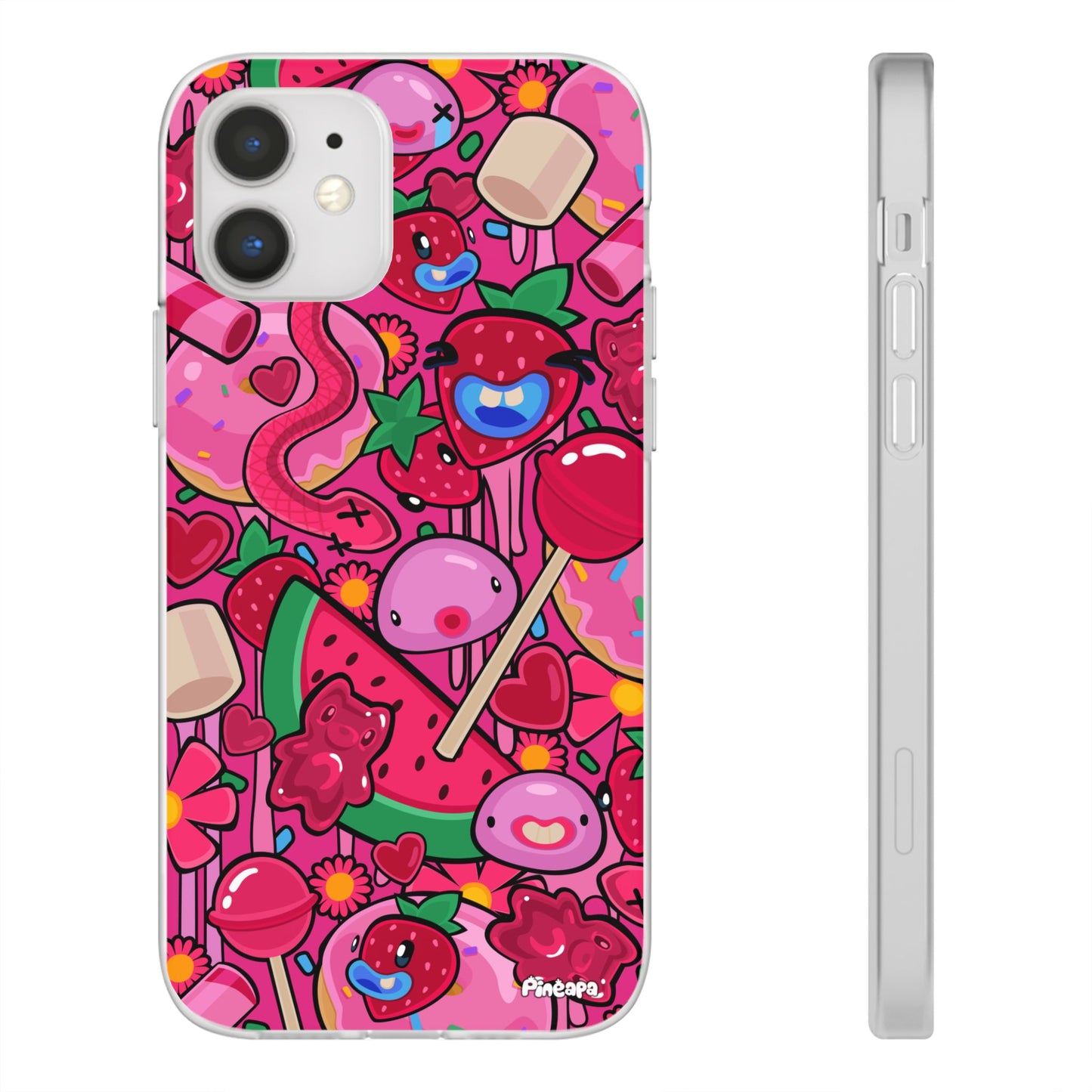 Pink Strawberry Flexi Phone Case