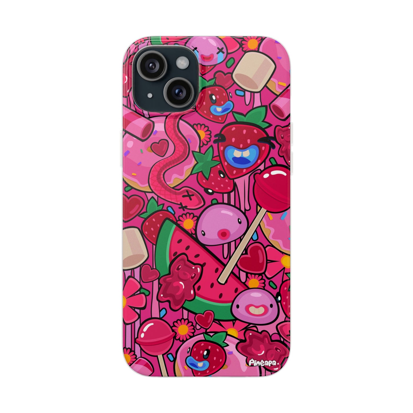 Pink Strawberry Flexi Phone Case