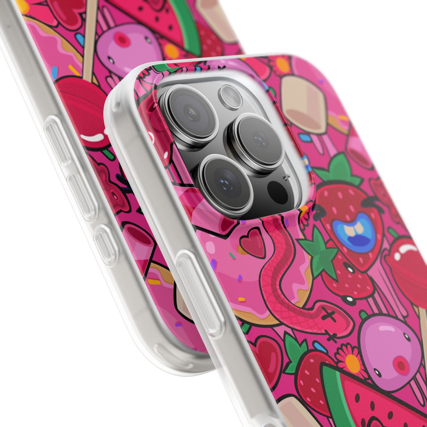 Pink Strawberry Flexi Phone Case