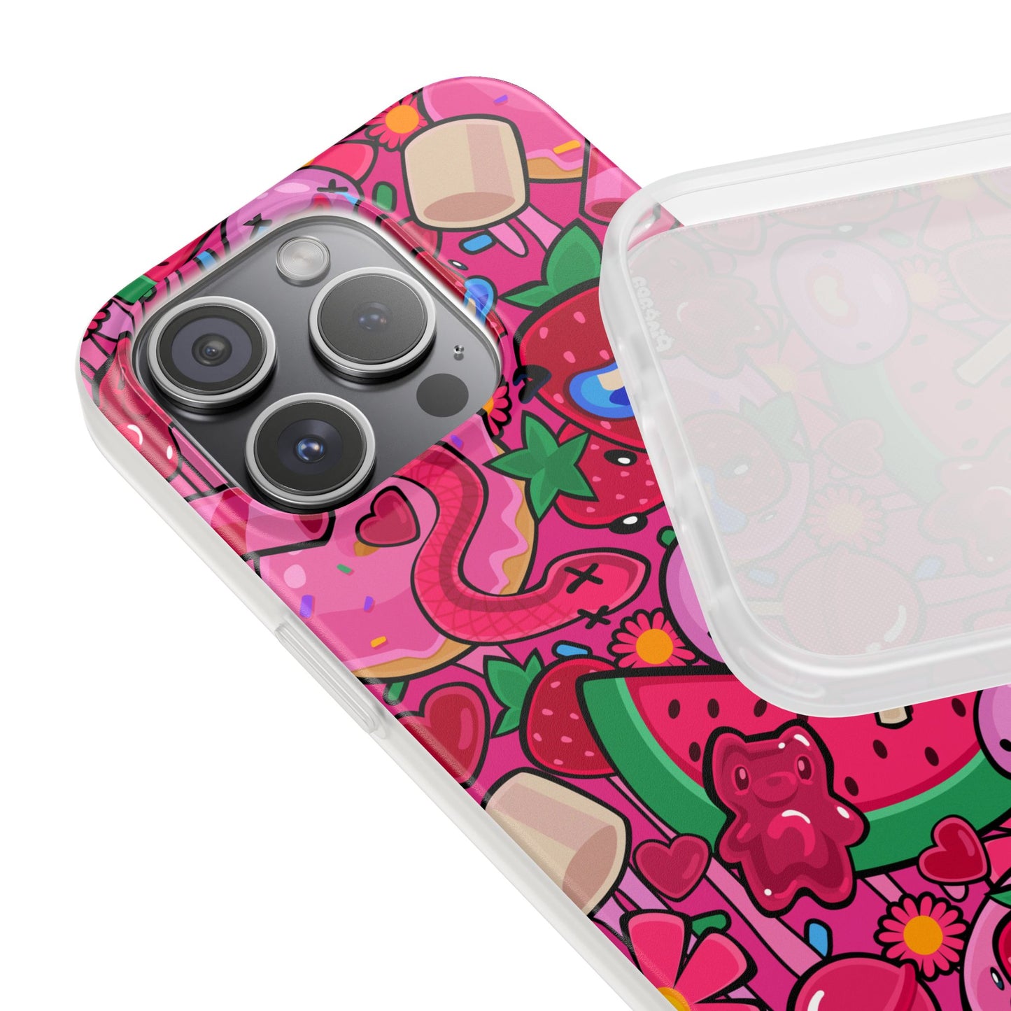 Pink Strawberry Flexi Phone Case