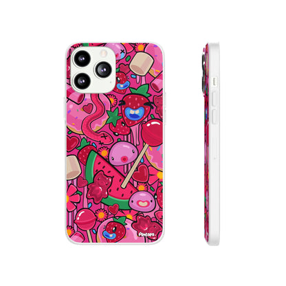Pink Strawberry Flexi Phone Case