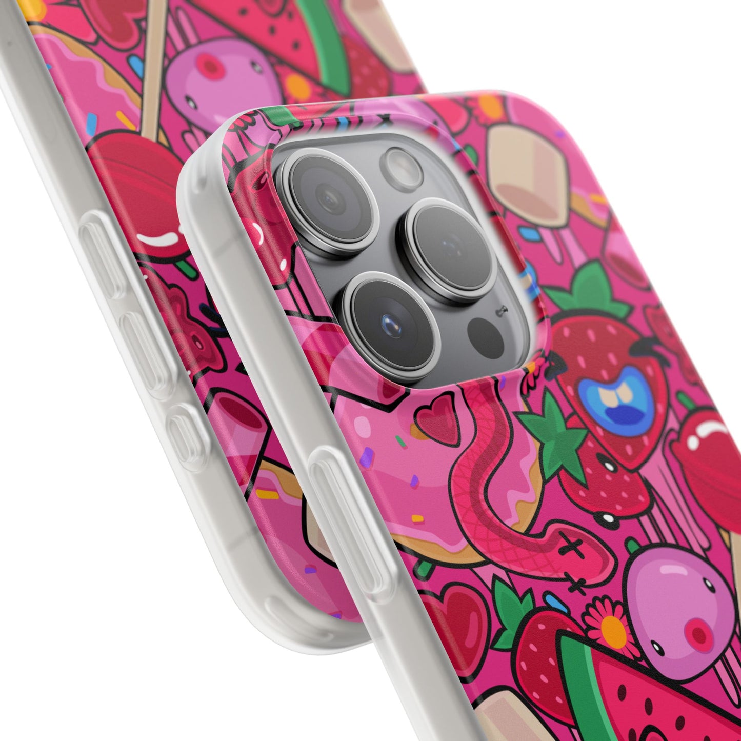Pink Strawberry Flexi Phone Case