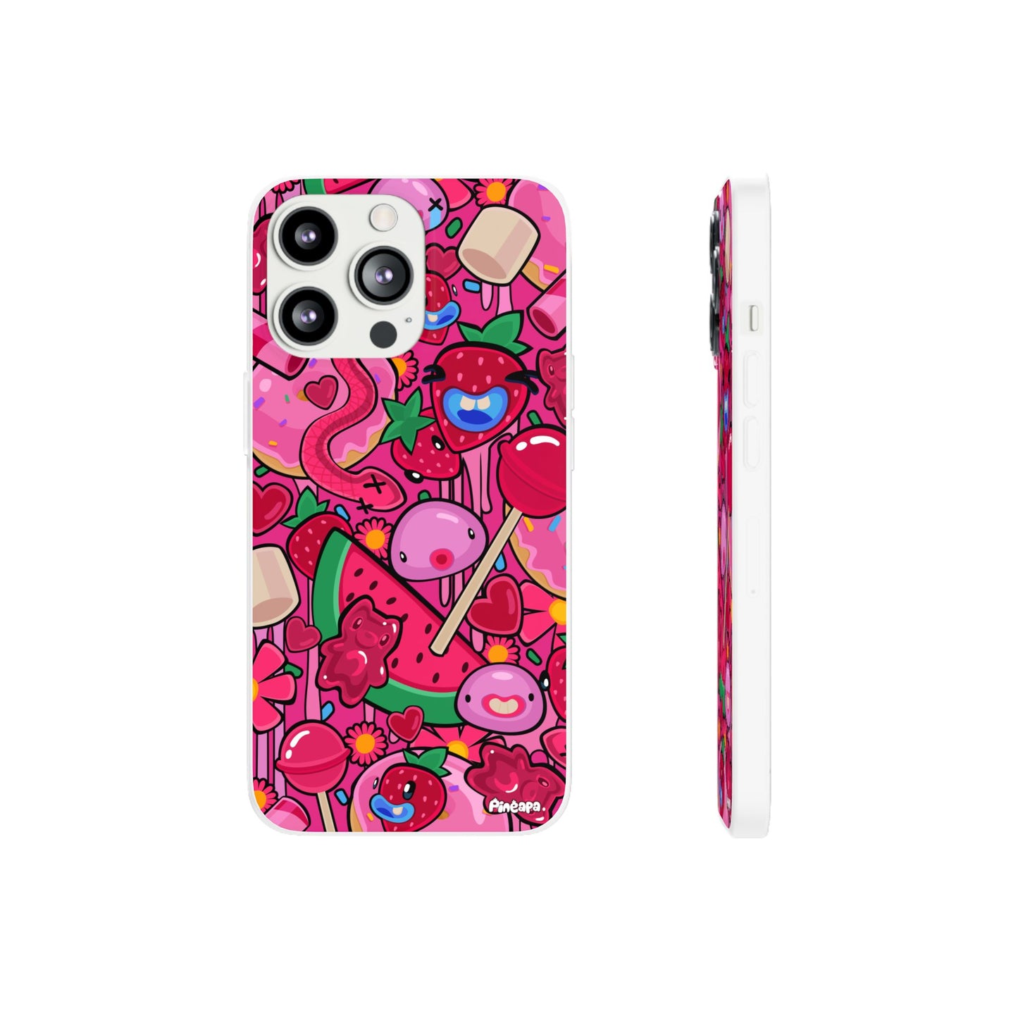 Pink Strawberry Flexi Phone Case