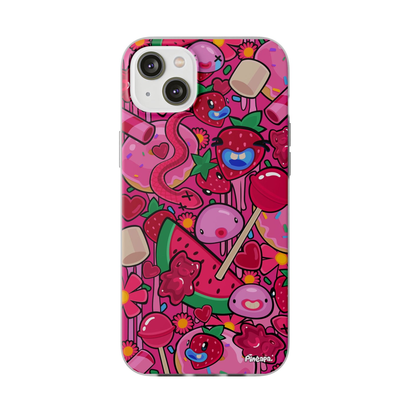 Pink Strawberry Flexi Phone Case
