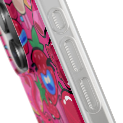 Pink Strawberry Flexi Phone Case