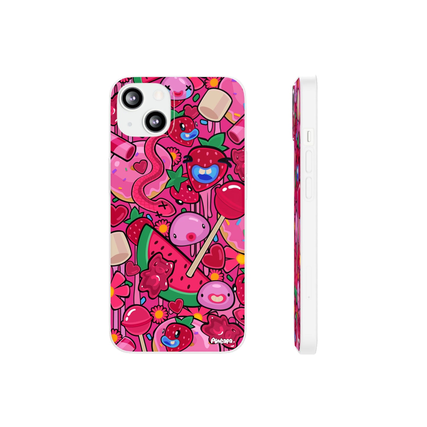 Pink Strawberry Flexi Phone Case