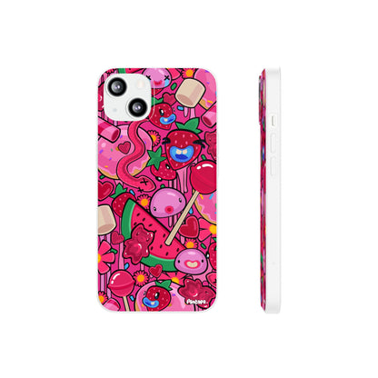 Pink Strawberry Flexi Phone Case