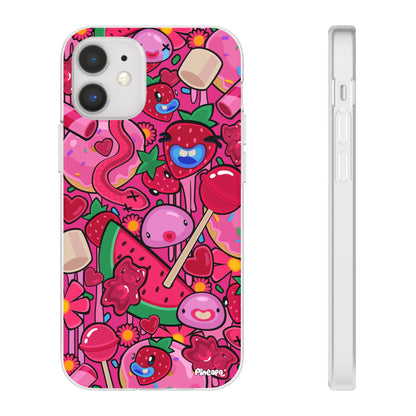 Pink Strawberry Flexi Phone Case