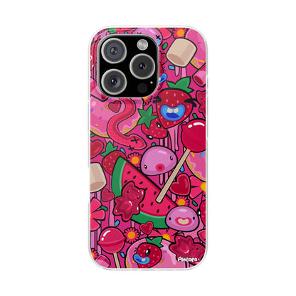 Pink Strawberry Flexi Phone Case