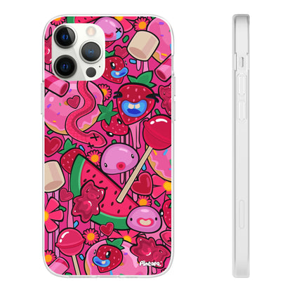 Pink Strawberry Flexi Phone Case