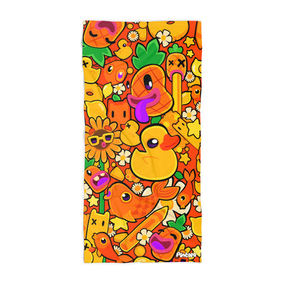 Orange Pineapa Beach Towel