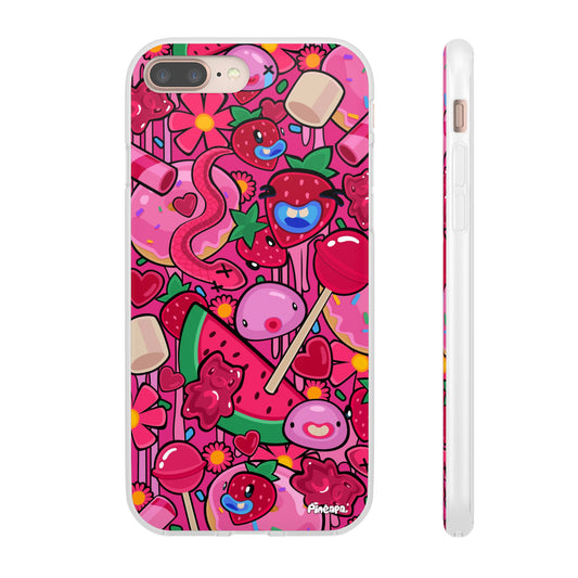 Pink Strawberry Flexi Phone Case