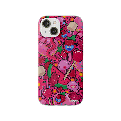 Pink Strawberry Flexi Phone Case