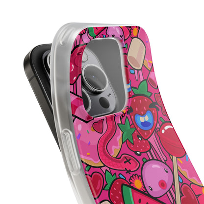 Pink Strawberry Flexi Phone Case