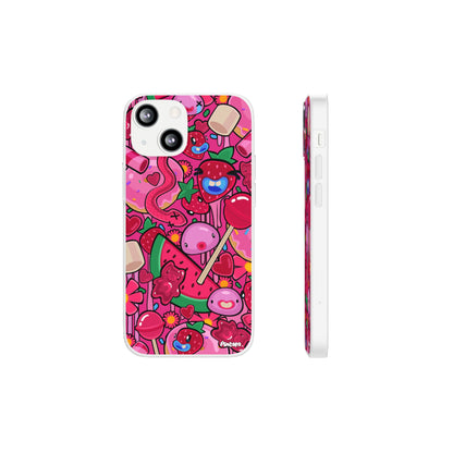 Pink Strawberry Flexi Phone Case