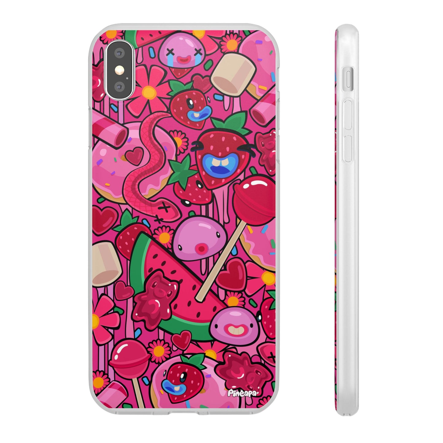 Pink Strawberry Flexi Phone Case