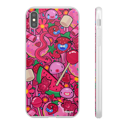 Pink Strawberry Flexi Phone Case