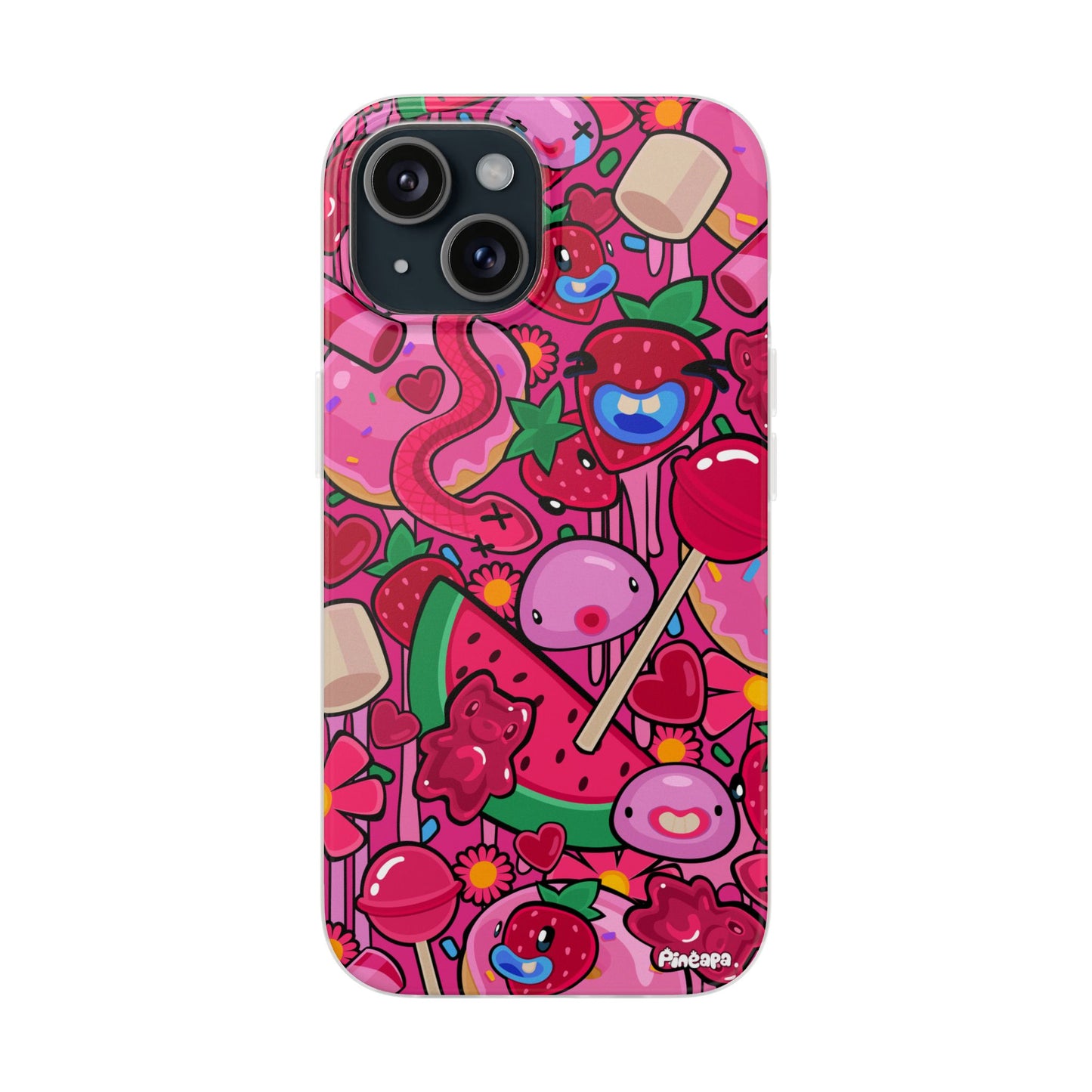 Pink Strawberry Flexi Phone Case