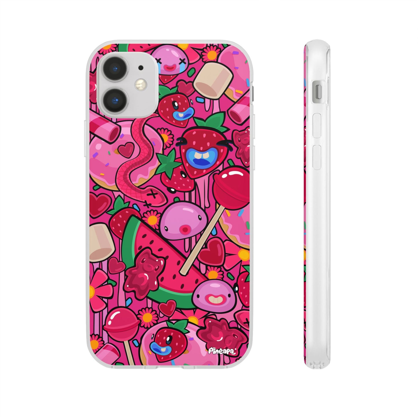 Pink Strawberry Flexi Phone Case
