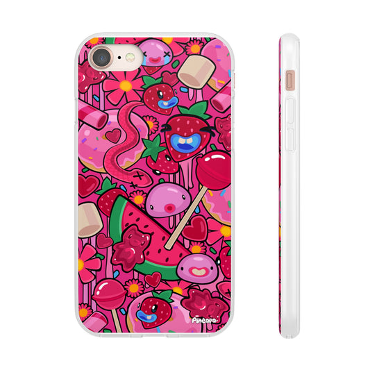 Pink Strawberry Flexi Phone Case