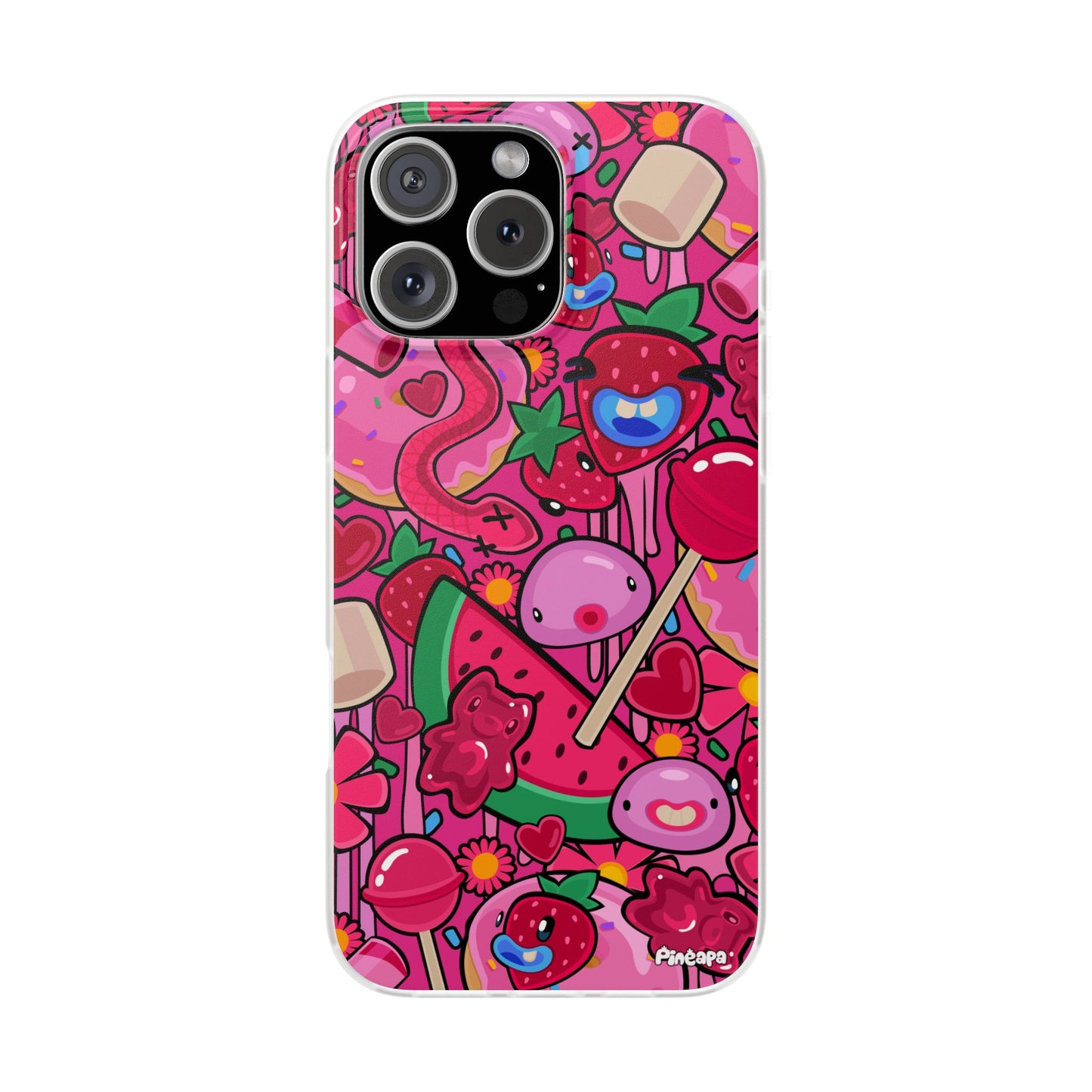 Pink Strawberry Flexi Phone Case